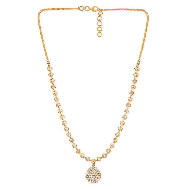 Tanishq 22KT Diamond Necklace for Women 