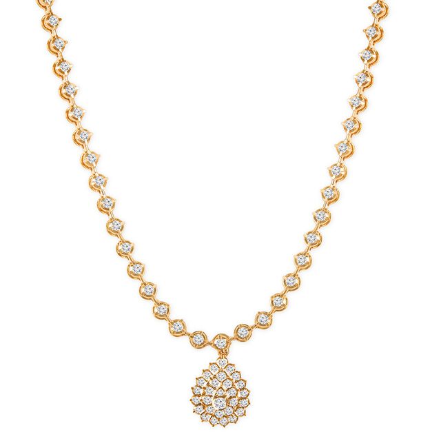 Tanishq 22KT Diamond Necklace for Women 3