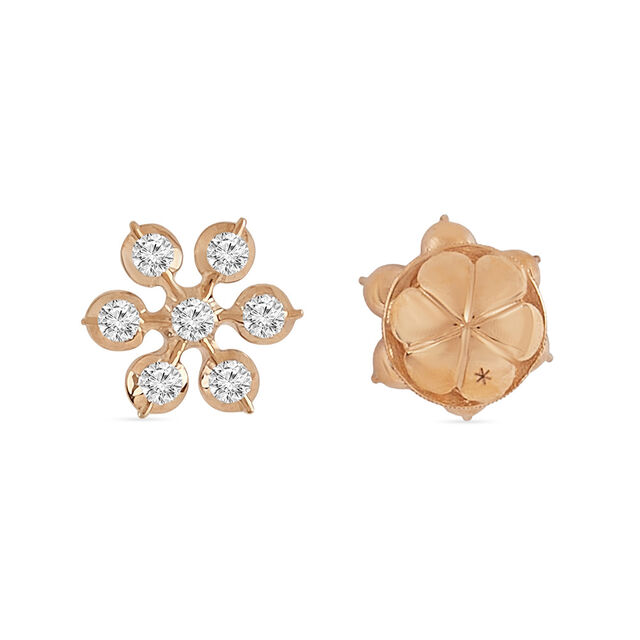 Tanishq 22KT Six Diamond Studs for Women 3