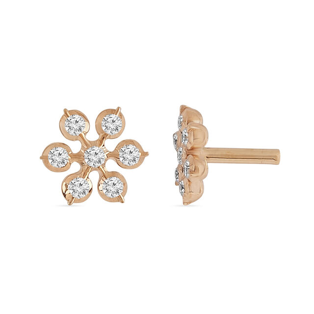 Tanishq 22KT Six Diamond Studs for Women 4