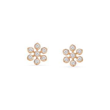 Sparkling Elegance Floral Diamond Stud Earrings