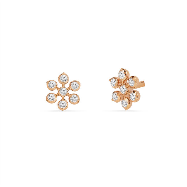 Sparkling Elegance Floral Diamond Stud Earrings 2