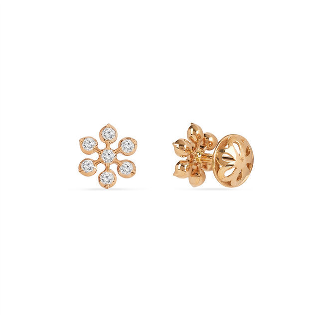 Sparkling Elegance Floral Diamond Stud Earrings 4