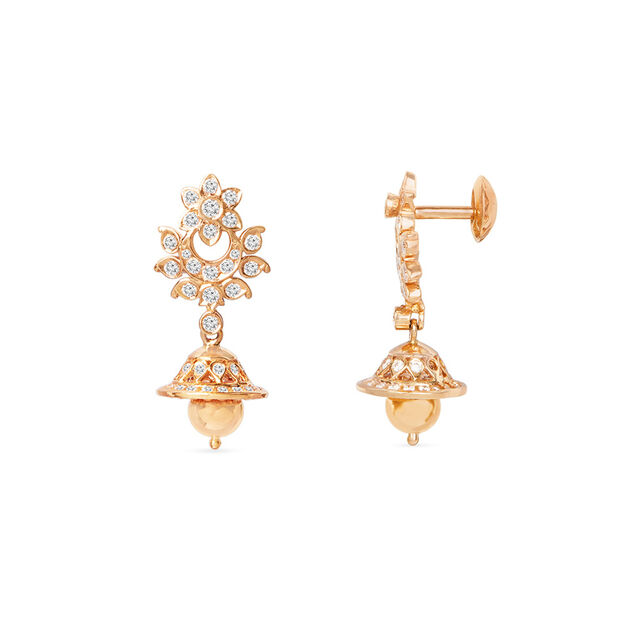 Tanishq 22KT Diamond Drop Earring for Women 3