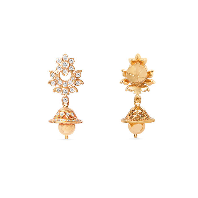 Tanishq 22KT Diamond Drop Earring for Women 4