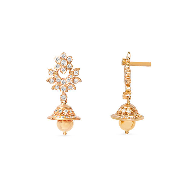 Tanishq 22KT Diamond Drop Earring for Women 5