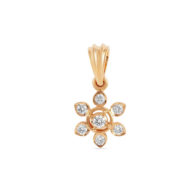 Tanishq 22KT Diamond Flower Pendant for Women 