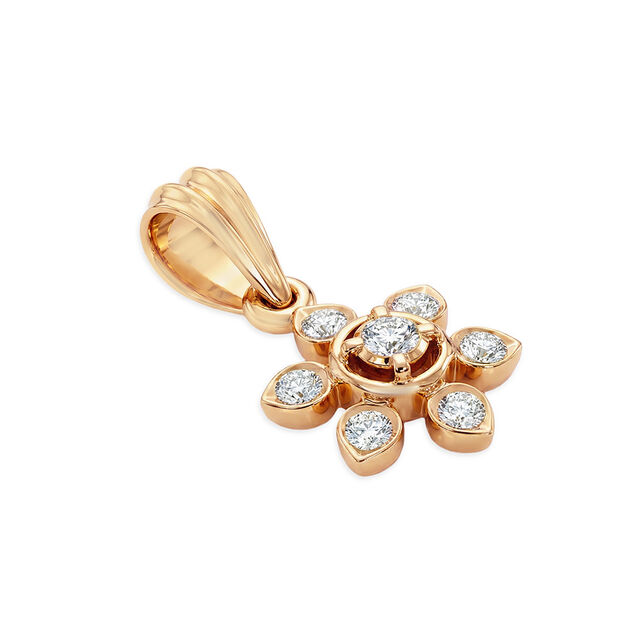 Tanishq 22KT Diamond Flower Pendant for Women 2