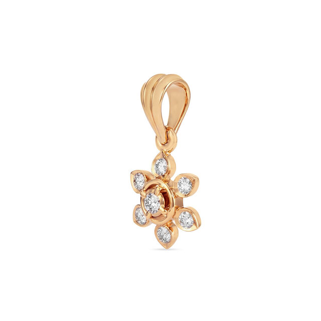 Tanishq 22KT Diamond Flower Pendant for Women 4
