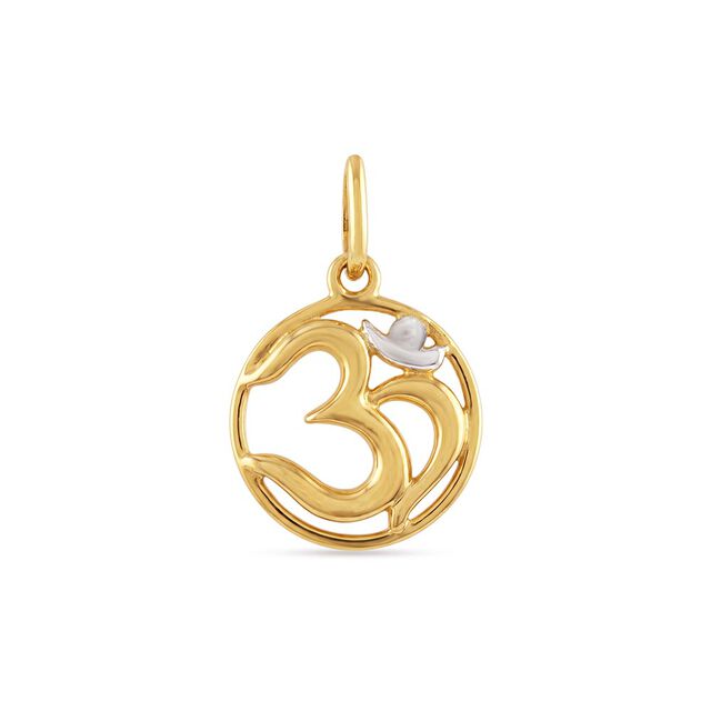 Yellow white gold pendant,,hi-res 