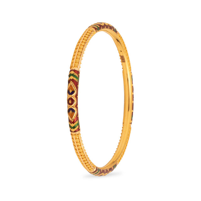 Gem-Adorned Gold Bangle,,hi-res 2