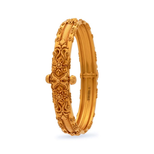 Heritage Blooms Gold Bangle,,hi-res 2