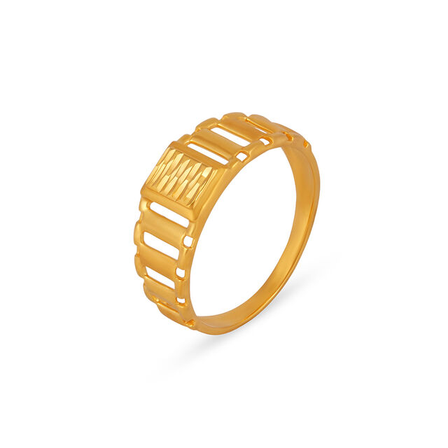Stylish Gold Mesh Ring for Men,,hi-res 3