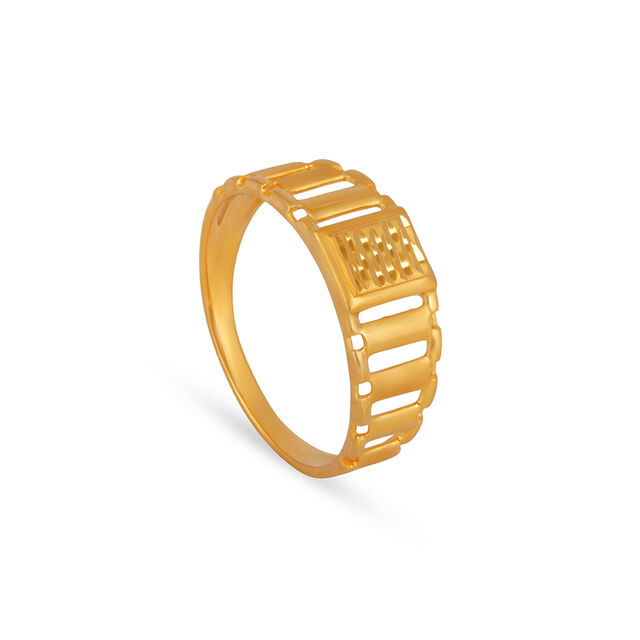 Stylish Gold Mesh Ring for Men 4