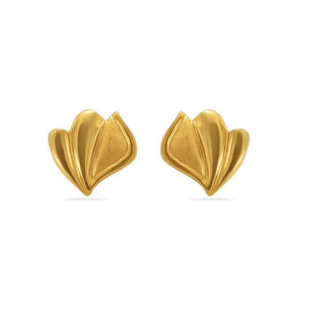 Elegant Winged Gold Stud Earrings 