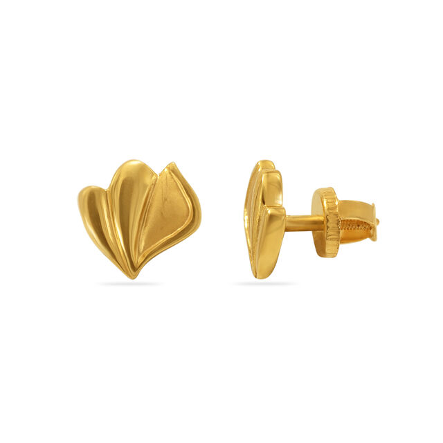 Elegant Winged Gold Stud Earrings 2