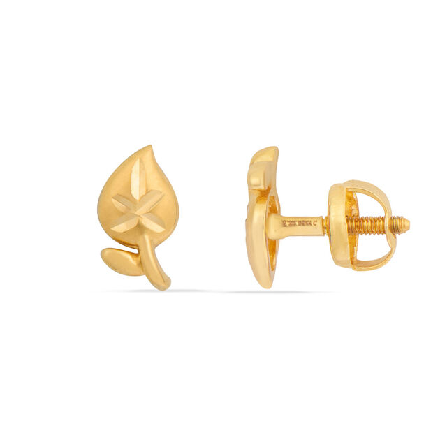 Charming 22 Karat Yellow Gold Mango Shaped Stud Earrings,,hi-res 3