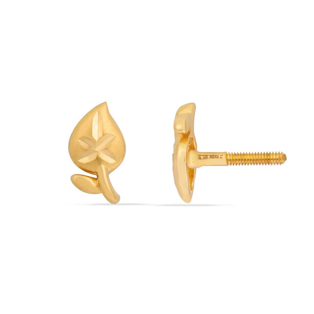Charming 22 Karat Yellow Gold Mango Shaped Stud Earrings 5