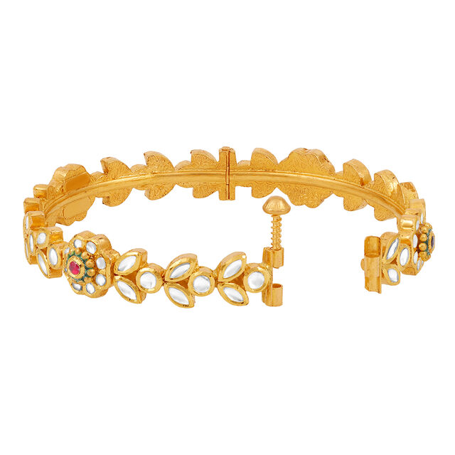 Kundan-Inspired Glass and Gold Bangle 3