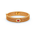Ornate Motifs Gold Bangle,,hi-res 
