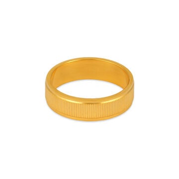 Contemporary Striped Gold Challa Ring