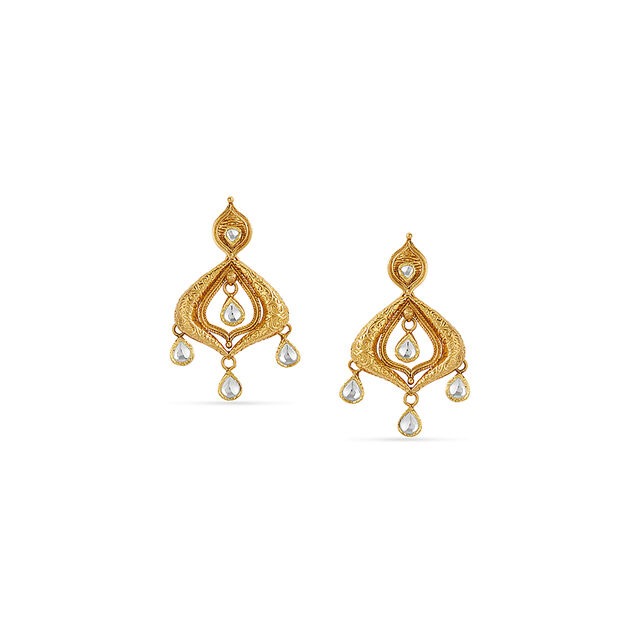 Tanishq 22 Karat Gold Earrings for Women 