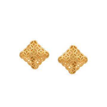 Geometric Gold Pendant and Earrings Set
