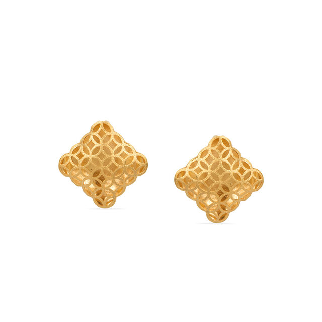 Geometric Gold Pendant and Earrings Set,,hi-res 