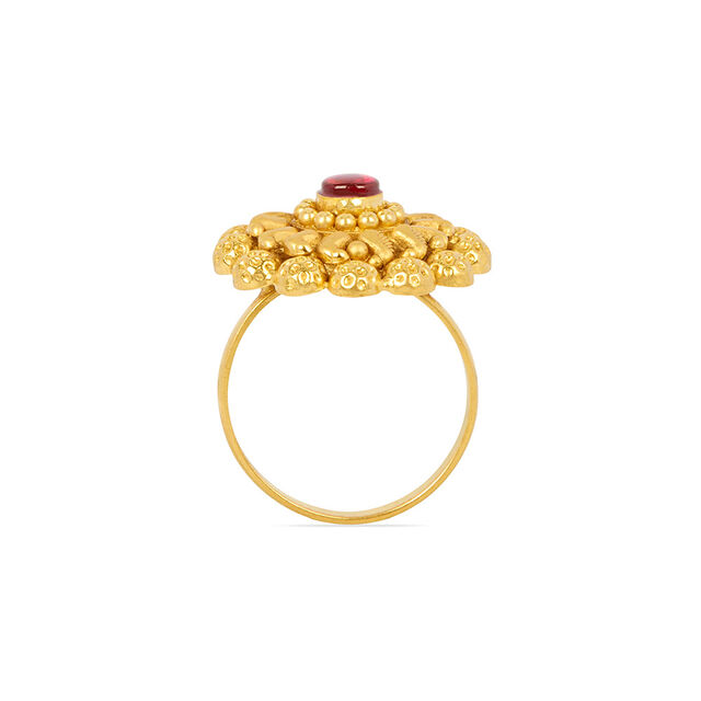Regal Stone Studded Cocktail Look Gold Finger Ring,,hi-res 3