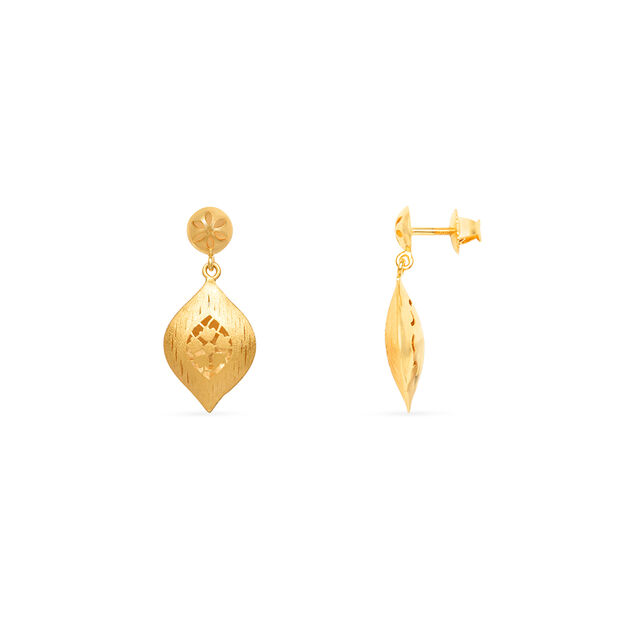Contemporary Gold Drop Earrings 3