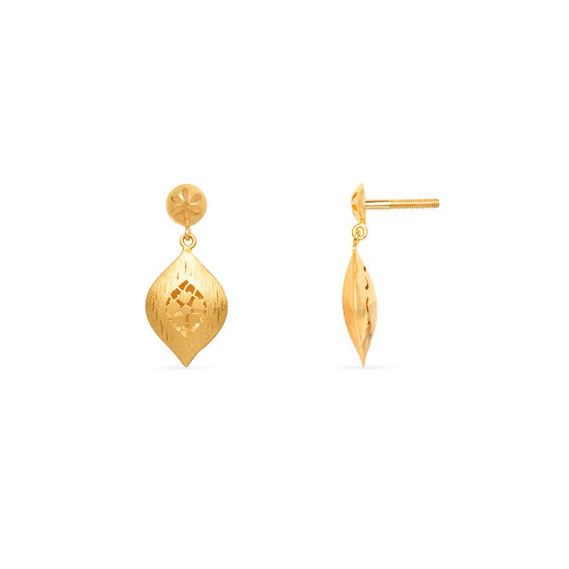 Contemporary Gold Drop Earrings 5