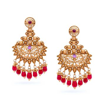 Mesh Detail Gold Drop Earrings