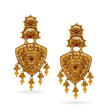 Artisanal Bloom Gold Earrings