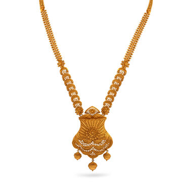 Exquisite Geometric Floral Haaram Necklace