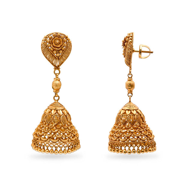Regal Tapestry Gold Earrings,,hi-res 2