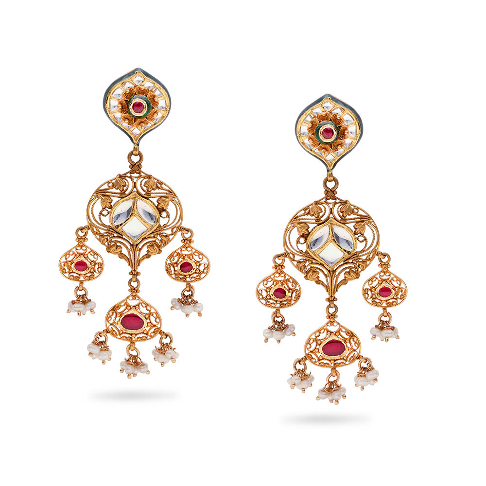 Buy Royal Regalia Gold Heritage Necklace Set at Best Price Tanishq US