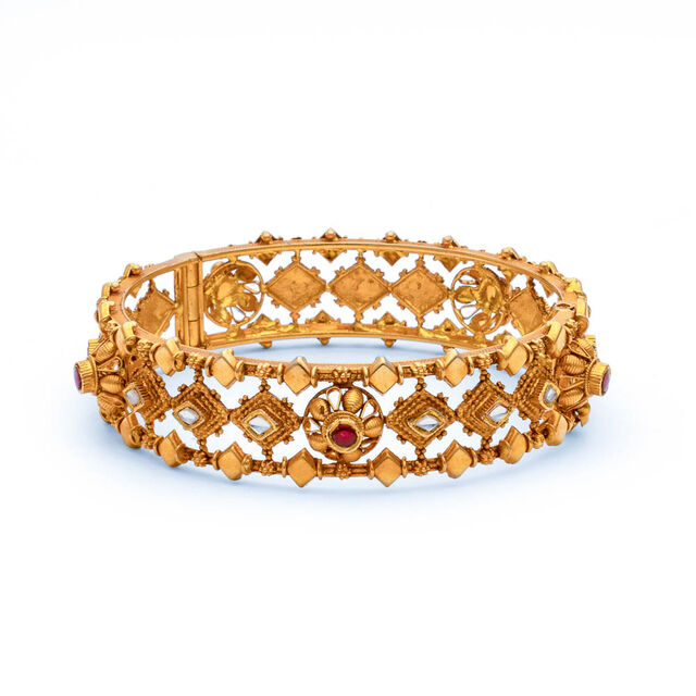 Celestial Gem Gold Bangle,,hi-res 