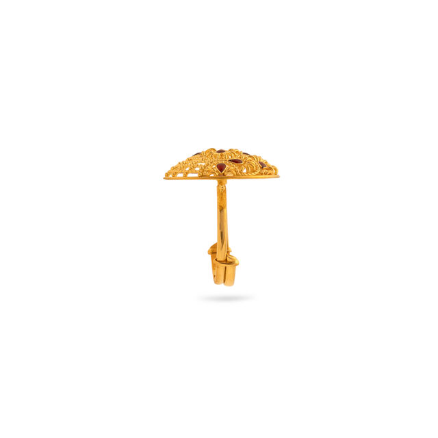 Crimson Brilliance Gold Statement Ring,,hi-res