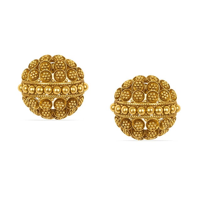 Rawa Work Gold Stud Earrings 