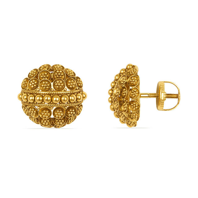 Rawa Work Gold Stud Earrings 2