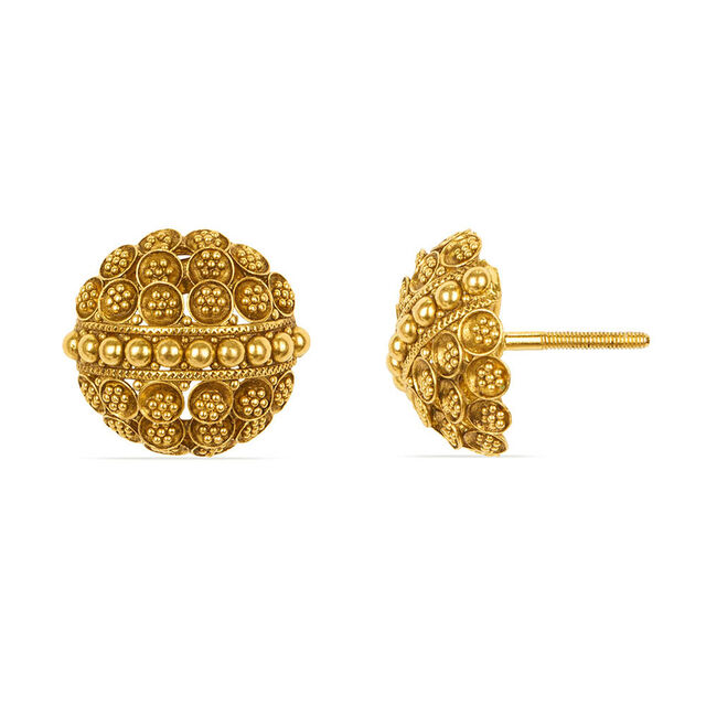 Rawa Work Gold Stud Earrings 4