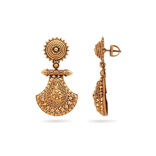 Floral Heritage Whirl Gold Drop Earrings,,hi-res 2