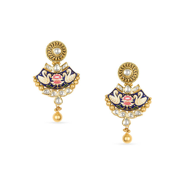 Tanishq 22KT Glass Kundan Neckwear with Earring for Women 5