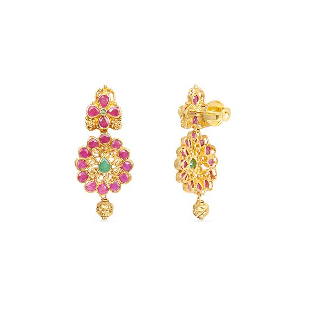 Tanishq 22KT Gold Drop Earrings for Women 3