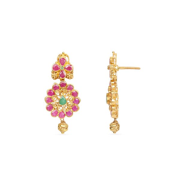 Tanishq 22KT Gold Drop Earrings for Women 5