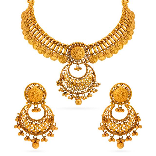 Tanishq 22KT  Gold Necklace Set  for Women 2