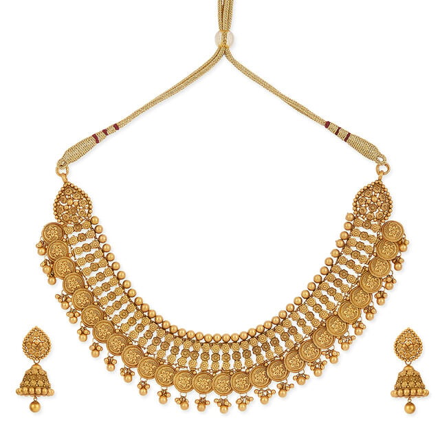 Tanishq 22KT Gold Necklace Set for Women 