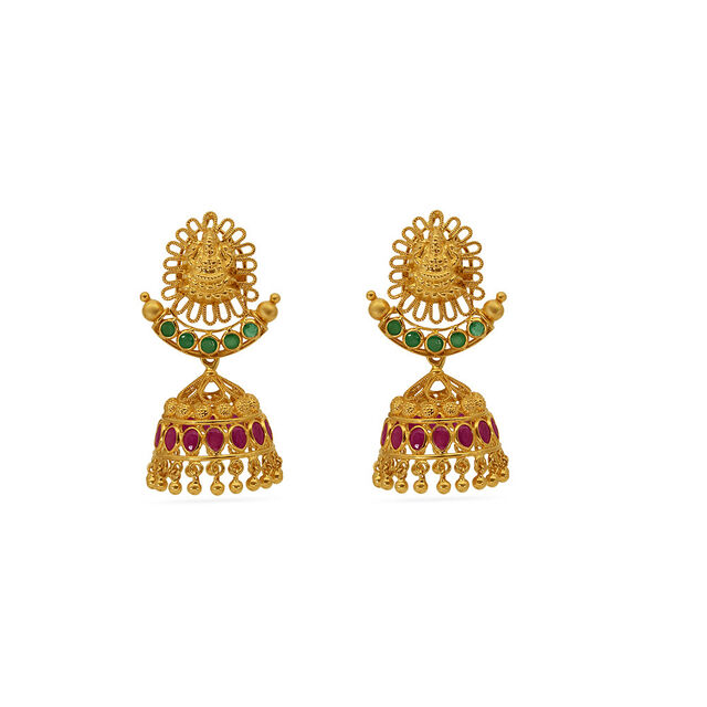Tanishq 22 Karat Gold Earrings for Women 