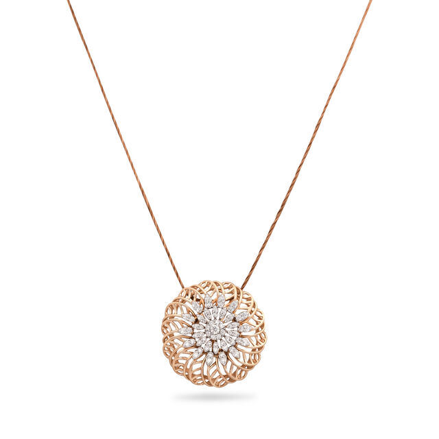 Floral Magnificence Diamond and Yellow Gold Necklace,,hi-res 