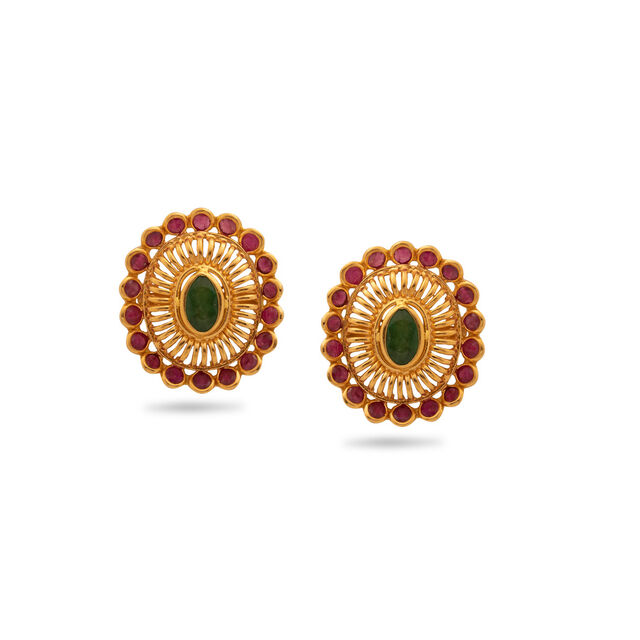 Tanishq Gold Earrings,,hi-res 